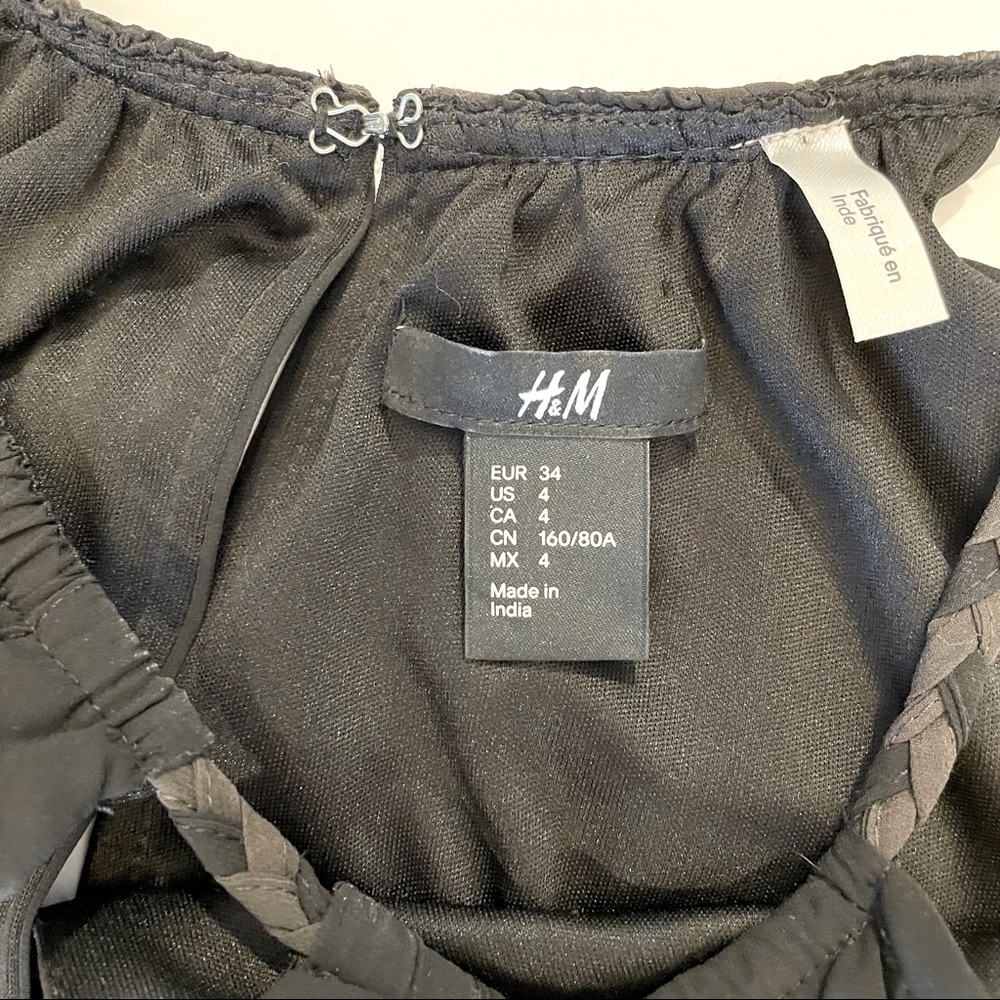 H&M black halter neck dress. Size 4 - Picture 5 of 8